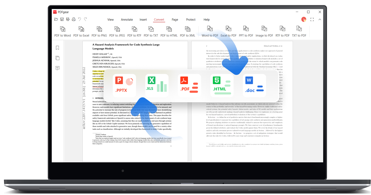 Convert PDF to Word and other formats